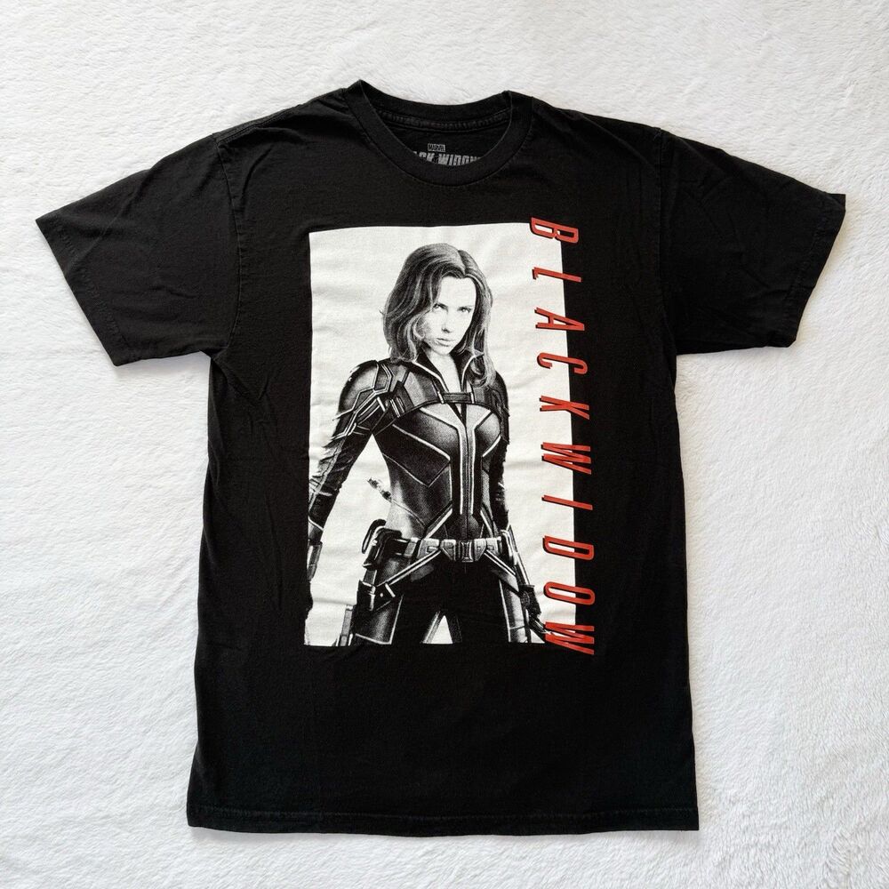 Marvel Adult Unisex Black Widow T-Shirt Scarlett Johansson Size Small Black